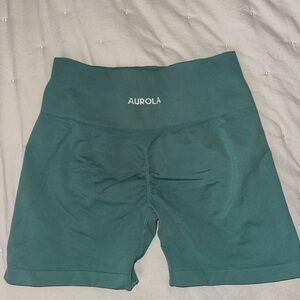 Green Bike Shorts with High-Rise Waistband